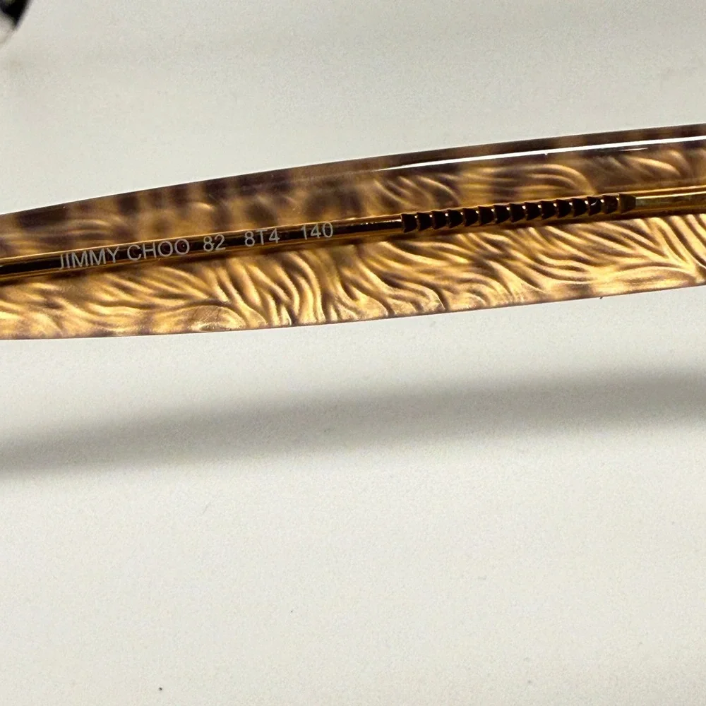 Jimmy Choo JC‎ 82 8T4 140 Black Leopard Print Eyeglass Frames Hand Made Acetate